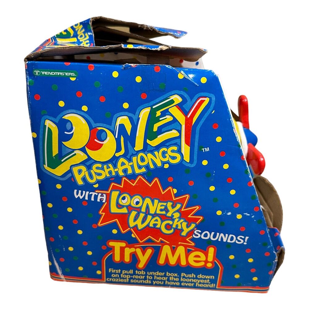1993‎ Trendmasters Toy LOONEY PUSH-A-LONG AIRPLANE UNTESTED / AS IS Vintage - Picture 6 of 9